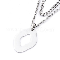 Non-Tarnish 304 Stainless Steel Double Layer Necklaces&nbsp;NJEW-M181-05P