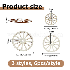 3Pcs Wood Wheel Wall Decoration for Living Room Bedroom&nbsp;DIY-WH0899-520