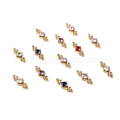 Brass Pave Cubic Zirconia Connector Charms&nbsp;PW-WG57330-M
