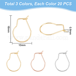 304 Stainless Steel Hoop Earring Findings Kidney Ear Wires&nbsp;STAS-UN0012-43