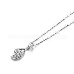 925 Sterling Silver Tear of Joy Cubic Zirconia Pendant Necklace&nbsp;TS-N399-S-16