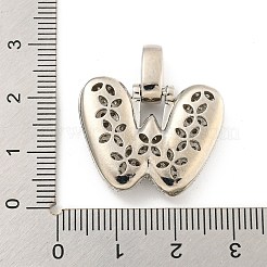 Brass Micro Pave Clear Cubic Zirconia Pendants&nbsp;KK-B099-01P-W