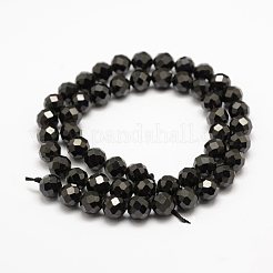Natural Black Spinel Beads Strands&nbsp;G-G682-23-8mm