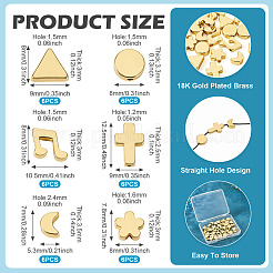 36Pcs 6 Styles Brass Beads&nbsp;KK-TA0002-07
