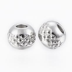 Tarnish Resistant 201 Stainless Steel Waffle Beads&nbsp;X-STAS-G154-37-4mm