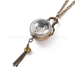 Alloy Round Pendant Necklace Quartz Pocket Watch&nbsp;WACH-N011-07A