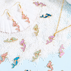 24Pcs 4 Colors Alloy Enamel Pendants&nbsp;ENAM-SC0006-97