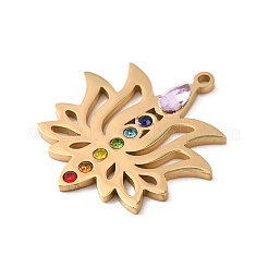Chakra 304 Stainless Steel Rhinestone Pendants&nbsp;RB-CBA27F2-01G
