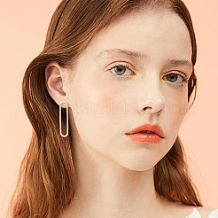12Pcs Brass Hollow Oval Stud Earring Findings&nbsp;KK-GO0001-71