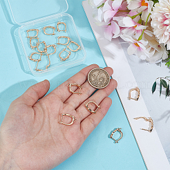 16Pcs Brass Hoop Earring Findings with Latch Back Closure&nbsp;KK-PH0012-17