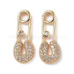 Brass Micro Pave Clear Cubic Zirconia Pendants&nbsp;KK-E068-VF262