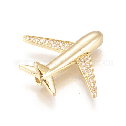 Brass Micro Pave Cubic Zirconia Airliner Beads&nbsp;ZIRC-L078-005G-NR