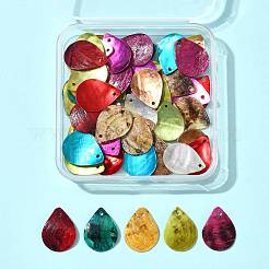 56Pcs 7 Colors Spray Painted Natural Akoya Shell Pendants&nbsp;BSHE-FS0001-09