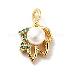 Rack Plating Brass Micro Pave Cubic Zirconia Pendants&nbsp;KK-I688-15G