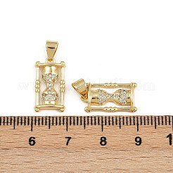 Brass Micro Pave Clear Cubic Zirconia Pendants&nbsp;KK-A269-40G