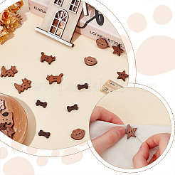 75Pcs 5 Styles 2-Hole Wooden Buttons&nbsp;BUTT-AR0001-15