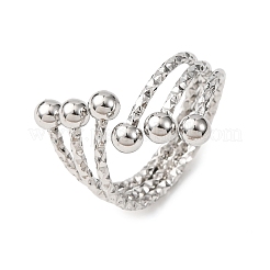 304 Stainless Steel Cuff Rings for Women&nbsp;RJEW-B136-02P