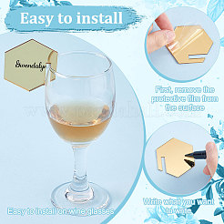 40Pcs Mirror Acrylic Wine Glass Charms&nbsp;AJEW-FG0003-02A