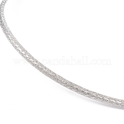 Non-Tarnish 304 Stainless Steel Textured Wire Necklace Making&nbsp;STAS-B036-02P