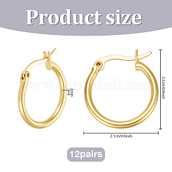 12 Pairs Brass Hoop Earrings&nbsp;EJEW-PH0001-40