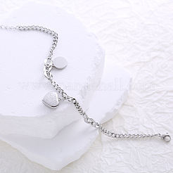 Titanium Steel Heart Letter Pendant Unisex Casual Hip-Hop Bracelet Elegant Simple Stylish Jewelry&nbsp;AP0577
