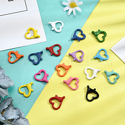 24Pcs 12 Colors Spray Painted Eco-Friendly Alloy Lobster Claw Clasps&nbsp;FIND-PH0003-34