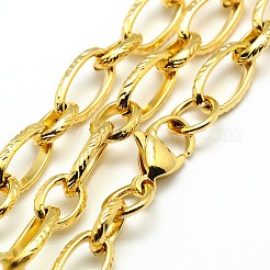 Fashionable 304 Stainless Steel Engraved Vine Mother-son Chain Necklaces&nbsp;STAS-A028-N101G