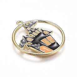 Halloween Theme Alloy Enamel Pendants&nbsp;X-ENAM-J649-12LG-02