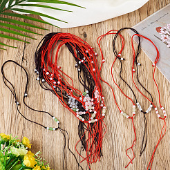 24Pcs 6 Styles Polyester Braided Beads Cord Necklace Making&nbsp;MAK-TA0001-21