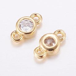 Brass Micro Pave Cubic Zirconia Links&nbsp;KK-F714-09G