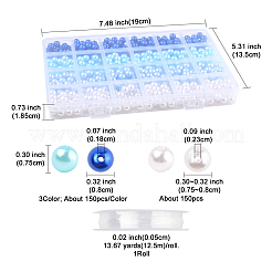 100Pcs 4 Colors Spray Painted ABS Plastic Imitation Pearl Beads&nbsp;OACR-FS0002-09B