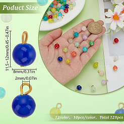 120Pcs 12 Colors Baking Paint Imitation Jade Glass Charms&nbsp;PALLOY-HY00035