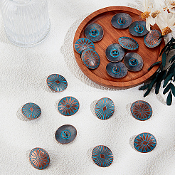 18Pcs 1-Hole Alloy Shank Buttons&nbsp;BUTT-GF0004-19B