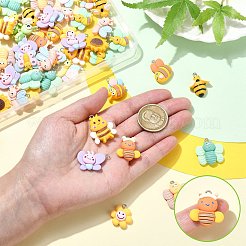 80Pcs 16 Styles Opaque Resin Pendants&nbsp;RESI-CJ0004-48