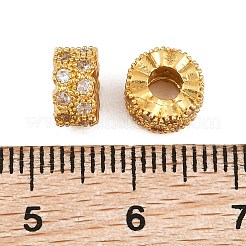 Brass Micro Pave Clear Cubic Zirconia Beads&nbsp;CU-CBA6A75-12G