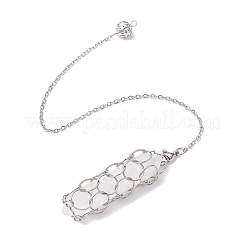 304 Stainless Steel Chain Macrame Pouch Empty Stone Holder Dowsing Pendulums&nbsp;PALLOY-JF02877-03
