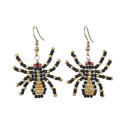 Halloween Glass Seed Bead Dangle Earrings&nbsp;EJEW-MZ00769-04
