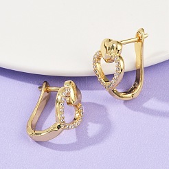 Brass Micro Pave Clear Cubic Zirconia Clip-on Earrings&nbsp;EJEW-F895-22B-G