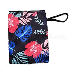 Flower & Leaf Print Polyester Zipper Book Covers&nbsp;AJEW-Z051-03B