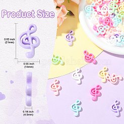 7 Bags 70Pcs 7 Colors Musical Note Opaque Resin Cabochons&nbsp;RESI-CJ0005-44