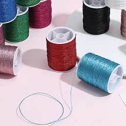 12 Rolls Polyester Sewing Metallic Thread&nbsp;OCOR-WH20074-07A