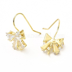 Brass Micro Pave Clear Cubic Zirconia Earring Hooks&nbsp;LS-ZIRC-K087-23G