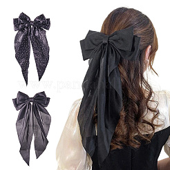 2Pcs 2 Style Polyester/Cloth Bowkont Hair Barrettes for Women Girls&nbsp;DIY-TA0011-57