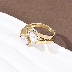 Opaque Acrylic Imitation Pearl Cuff Rings&nbsp;RJEW-P177-03C-G