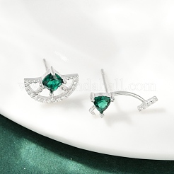 925 Sterling Silver Cubic Zirconia Stud Earrings&nbsp;EJEW-V019-01P