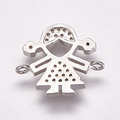 Brass Micro Pave Cubic Zirconia Links&nbsp;ZIRC-G098-61P