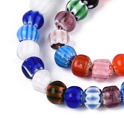 Handmade Millefiori Lampwork Beads Strands&nbsp;LAMP-T022-11A