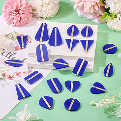 20Pcs 10 Styles Opaque Resin & Wood Pendants&nbsp;RESI-TA0004-68
