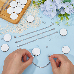 Wood Flat Round Blank Cup Charms&nbsp;DIY-SP0001-49