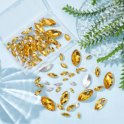 94Pcs 6 Style Glass Rhinestone Cabochons&nbsp;GLAA-FG0001-14C